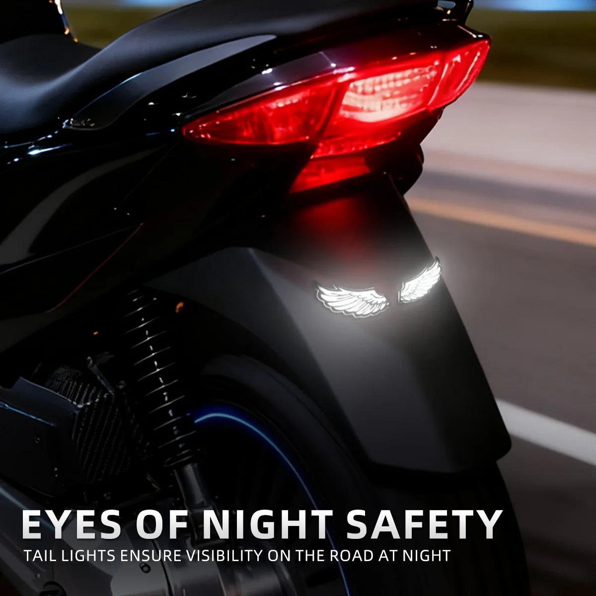 Motorcycle LED Wing Shape Eagle Eyes Light Rear Tail Lamp Decorative Light Creative Flashing Indicator Blinker Signal Light thumbnail 2