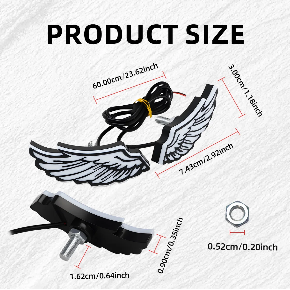 Motorcycle LED Wing Shape Eagle Eyes Light Rear Tail Lamp Decorative Light Creative Flashing Indicator Blinker Signal Light thumbnail 4