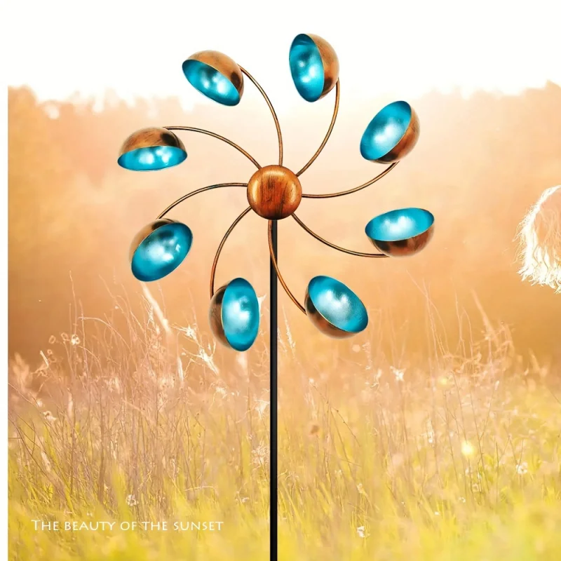 Iron 360 Degree Rotating Windmill, Artistic Windmill for Patio Lawn Deck and Outdoor Garden Decoration thumbnail 4
