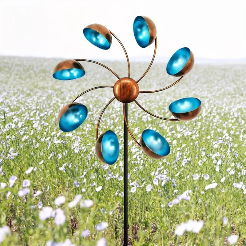 Iron 360 Degree Rotating Windmill, Artistic Windmill for Patio Lawn Deck and Outdoor Garden Decoration thumbnail 6