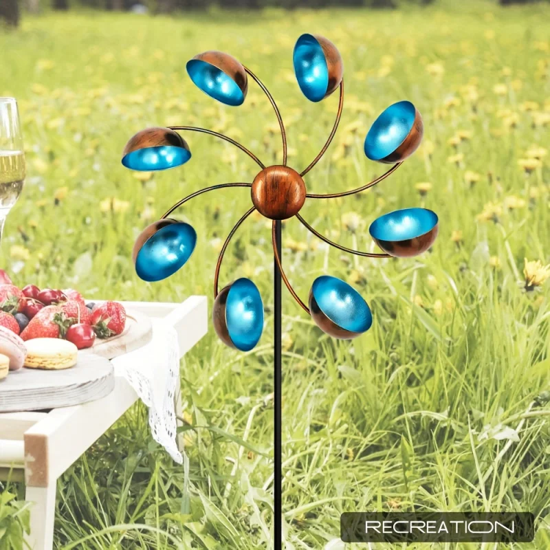Iron 360 Degree Rotating Windmill, Artistic Windmill for Patio Lawn Deck and Outdoor Garden Decoration thumbnail 2