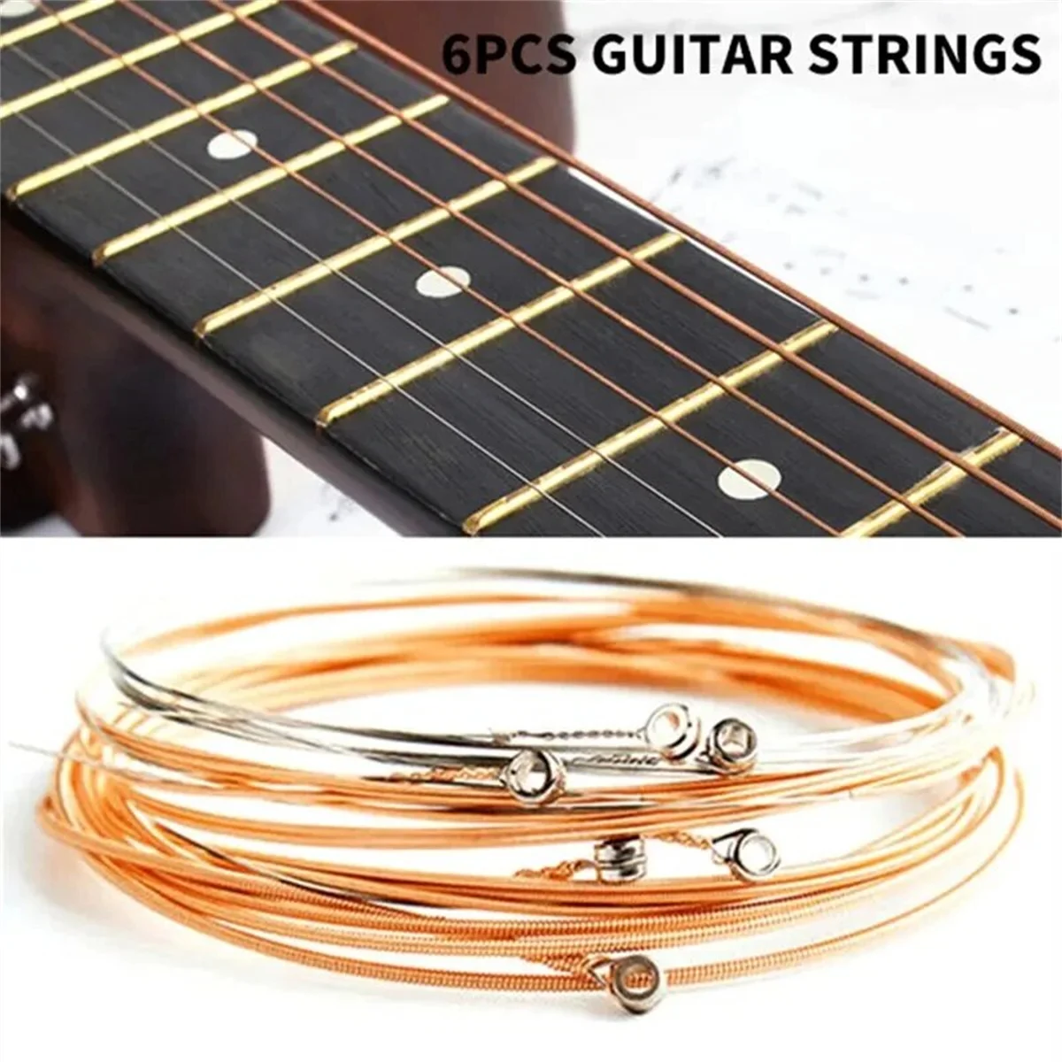 Miwayer  Acoustic Guitar Strings (6-Piece Set)  High Carbon Steel Core with Rust-Resistant Coating, Warm & Rich Tone thumbnail 2