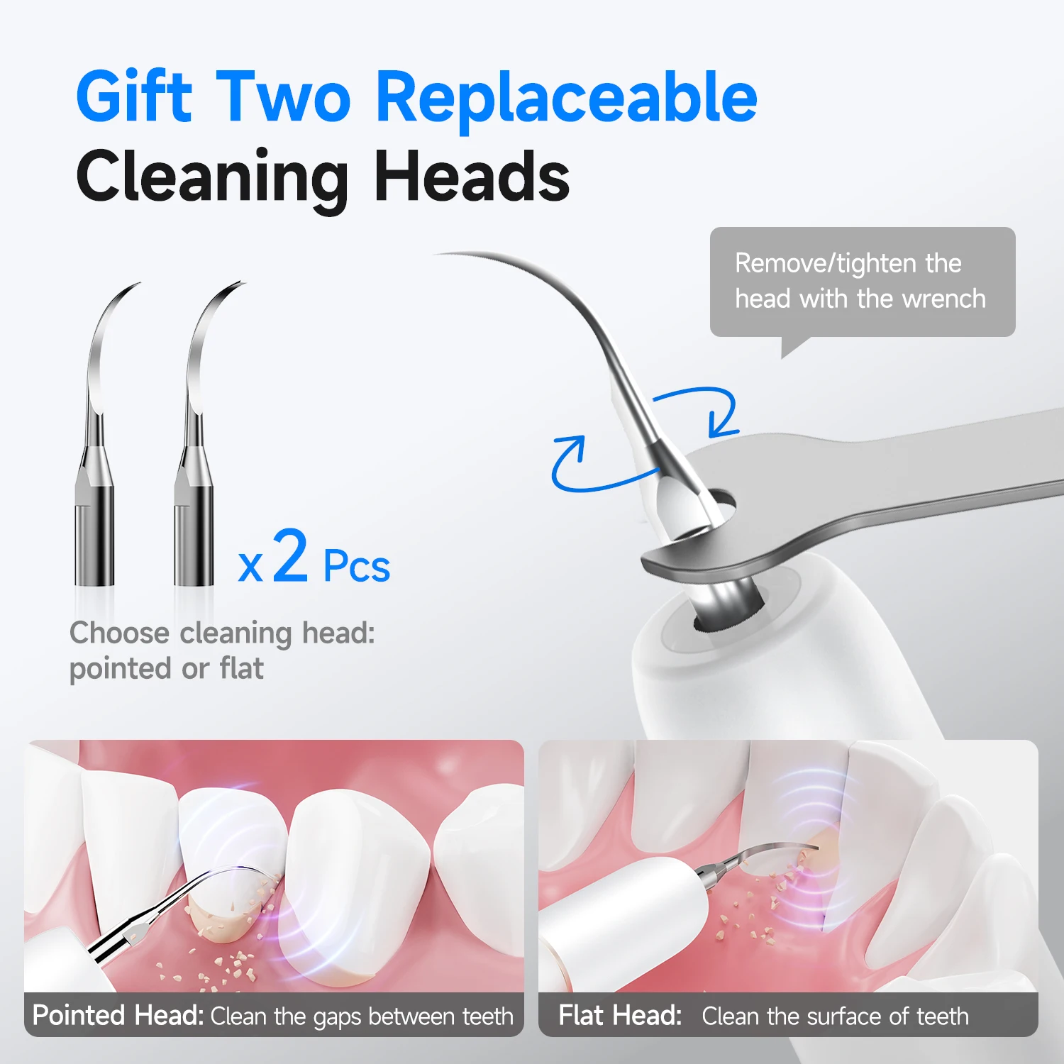 CURVY MOON T6 Electric Ultrasonic Tooth Cleaner 5 Modes Tartar Eliminator Teeth Cleaning Tools Teeth Dental Stone Tartar Remover thumbnail 5