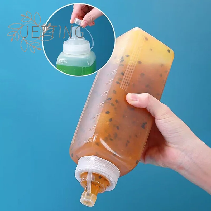 Hot Large Mouth 600/800/1000ML Squeeze Sauce Bottle Condiment Dispenser Dustproof Kitchen Seasoning Salad Sauce Olive Oil Bottle thumbnail 4