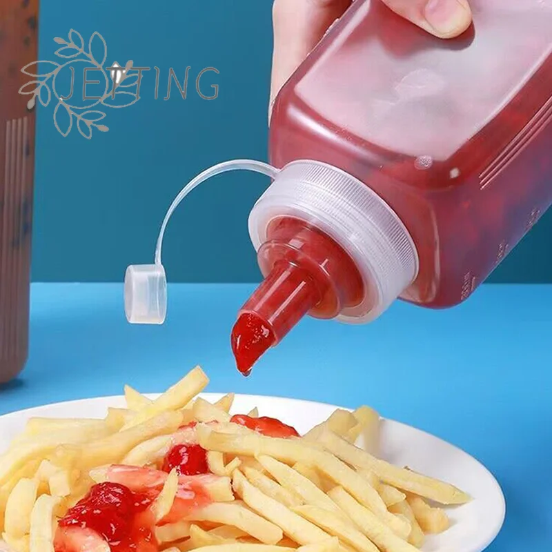 Hot Large Mouth 600/800/1000ML Squeeze Sauce Bottle Condiment Dispenser Dustproof Kitchen Seasoning Salad Sauce Olive Oil Bottle thumbnail 3