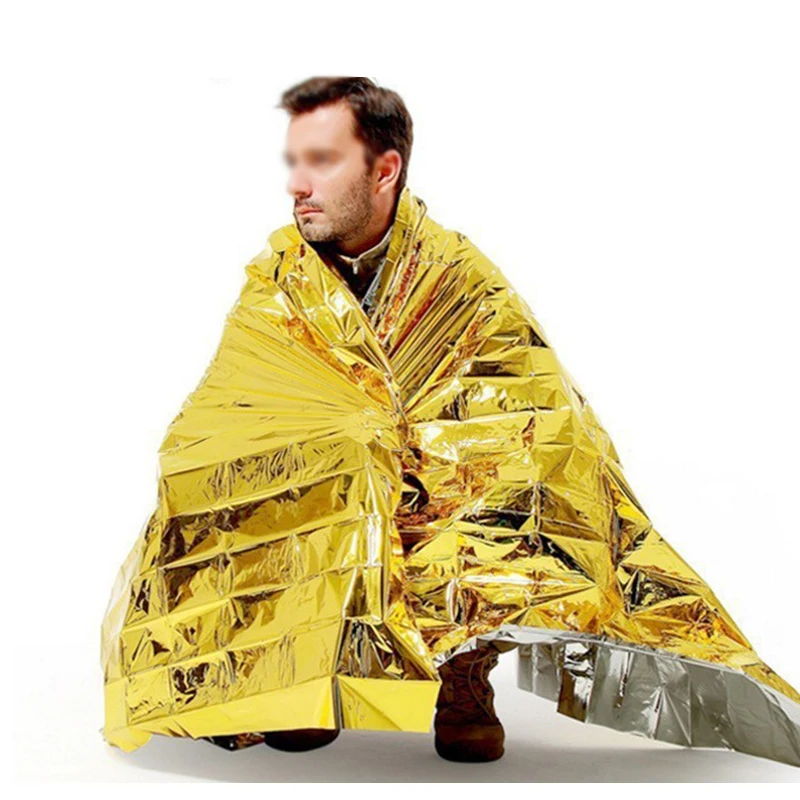 Emergency Foil Blanket, Survival Thermal Mylar Blankets Individually Packaged, for Outdoors Hiking Survival Marathons First Aid thumbnail 6