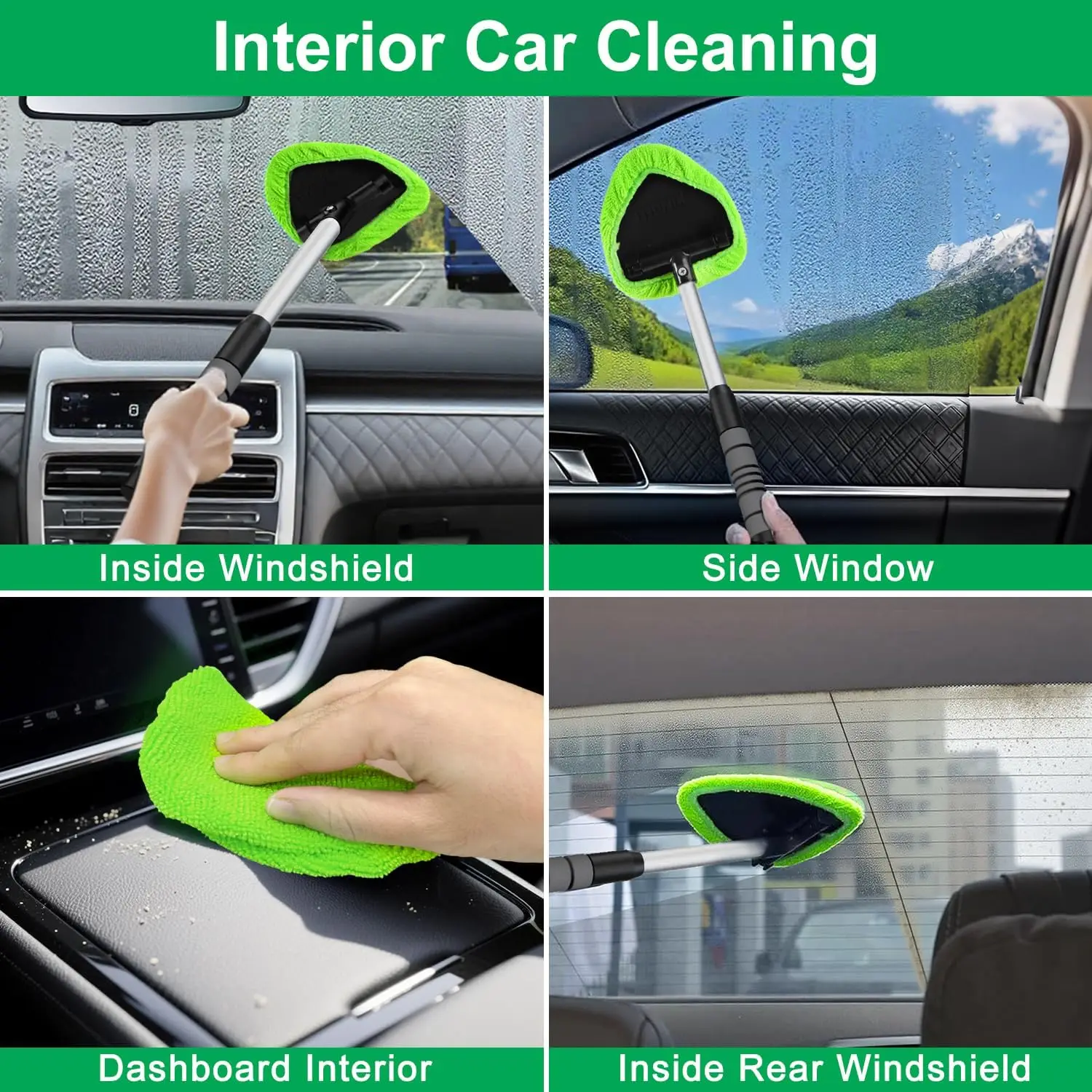 2026 New Car Windshield Cleaning Brush Set Microfiber Telescopic Window Glass Cleaner Car Window Cleaner Window Scraping Mist thumbnail 2
