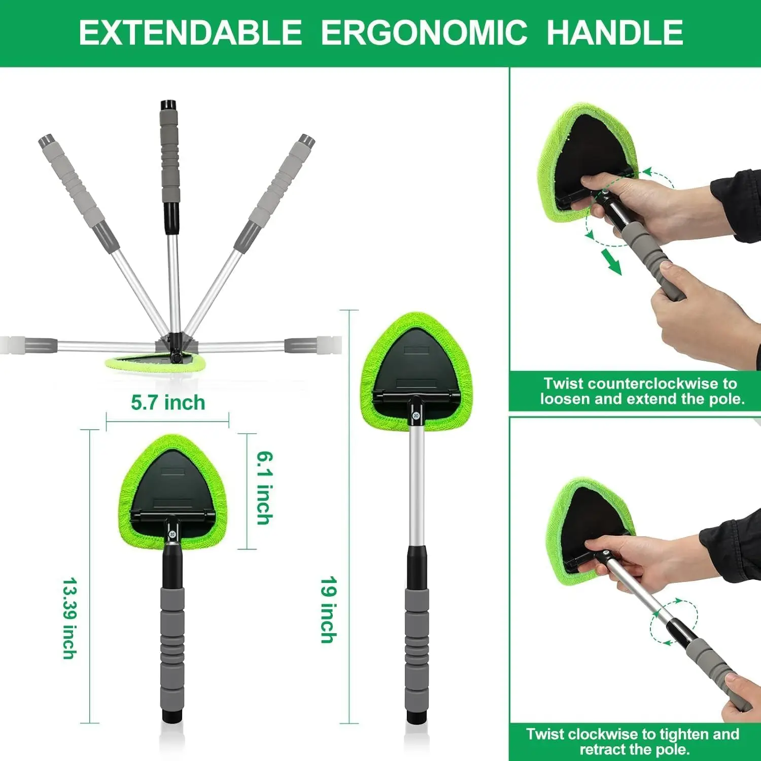 2026 New Car Windshield Cleaning Brush Set Microfiber Telescopic Window Glass Cleaner Car Window Cleaner Window Scraping Mist thumbnail 4