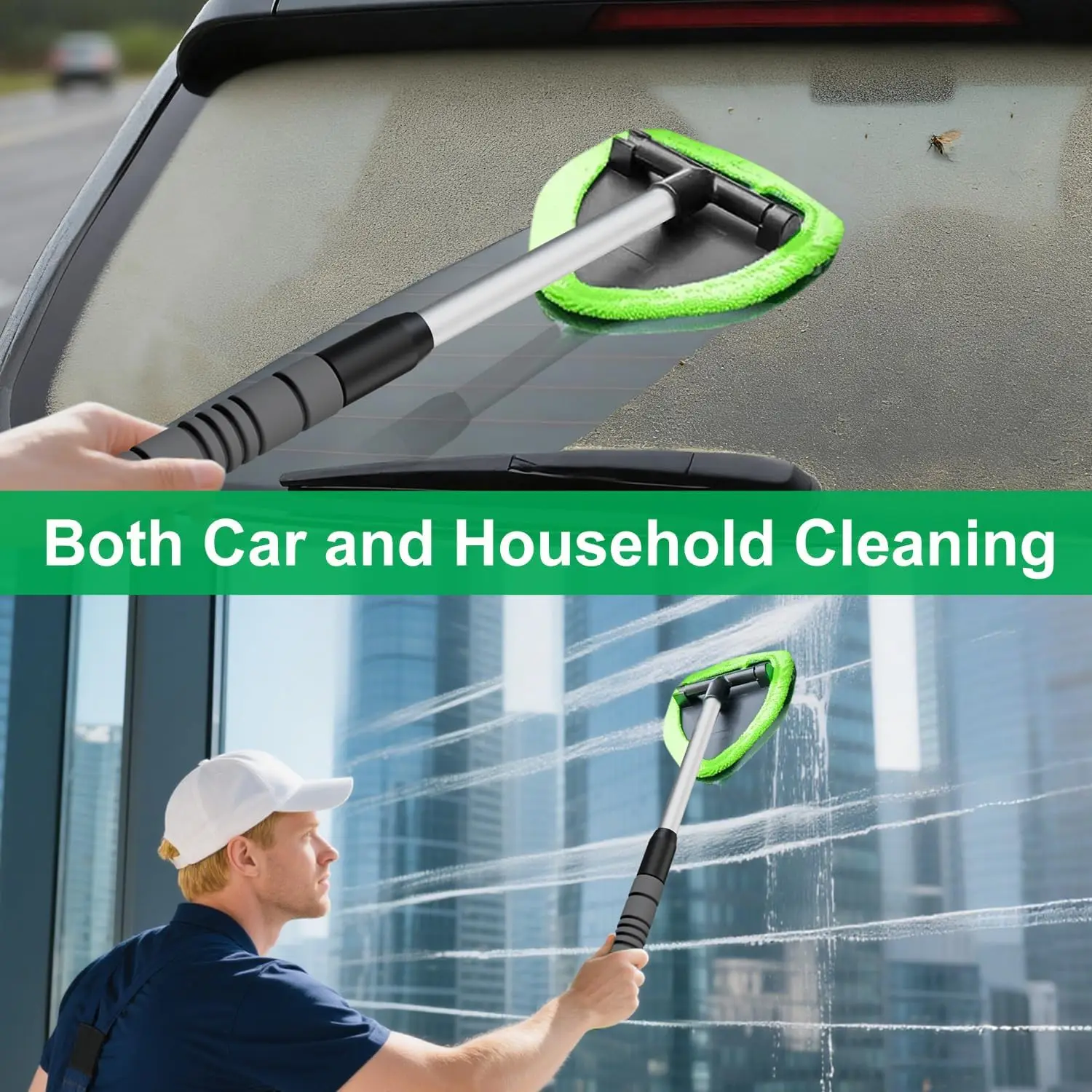 2026 New Car Windshield Cleaning Brush Set Microfiber Telescopic Window Glass Cleaner Car Window Cleaner Window Scraping Mist thumbnail 3