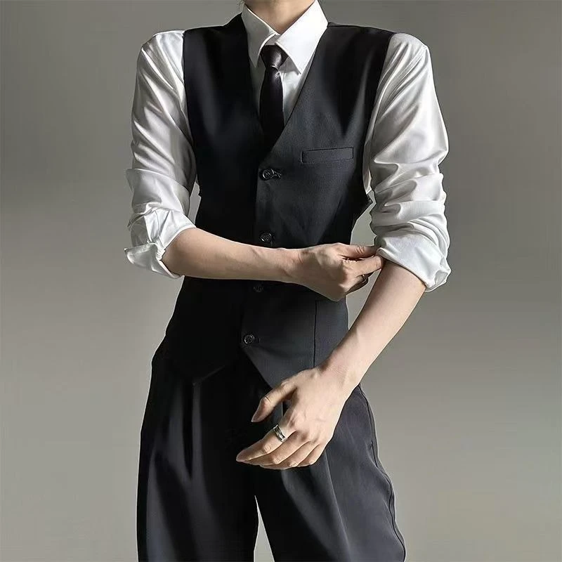 Unisex Black Grey Blazer Vest Edgy Slim Fit Suits Vest with High End Tailored Design for Men Women​ thumbnail 6