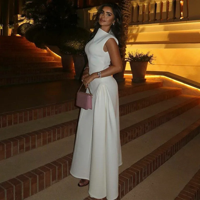Evening Dress Dresses 2025 Woman Vestidos A-line Women's Clothing Solid Color Sleeveless Party Prom Banquet Temperament Elegant thumbnail 2
