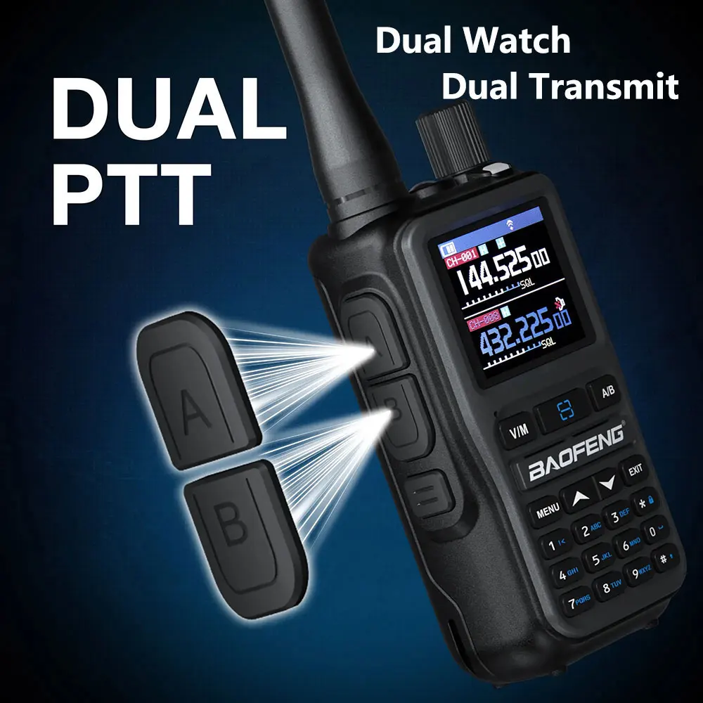 BAOFENG UV-5R Mini Walkie Talkie Bluetooth Programming Frequency Dual PTT Type-C Charging AM FM Long Range Two Way Radio thumbnail 3