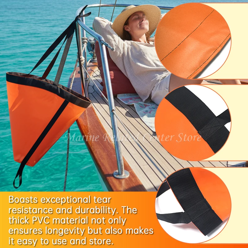 18-53'' Sea Drogue Anchor Float Marine Kayak Drift Rowing Boat Fishing Brake Lifeboat Anchor Yacht Traction Rope Buoy Ball thumbnail 4