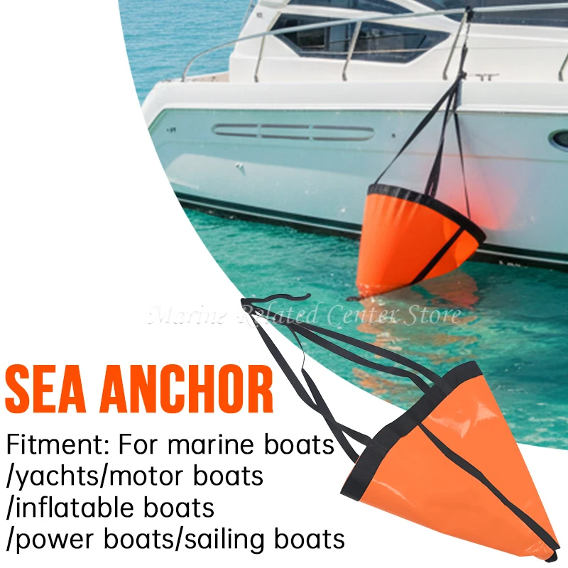 18-53'' Sea Drogue Anchor Float Marine Kayak Drift Rowing Boat Fishing Brake Lifeboat Anchor Yacht Traction Rope Buoy Ball thumbnail 5