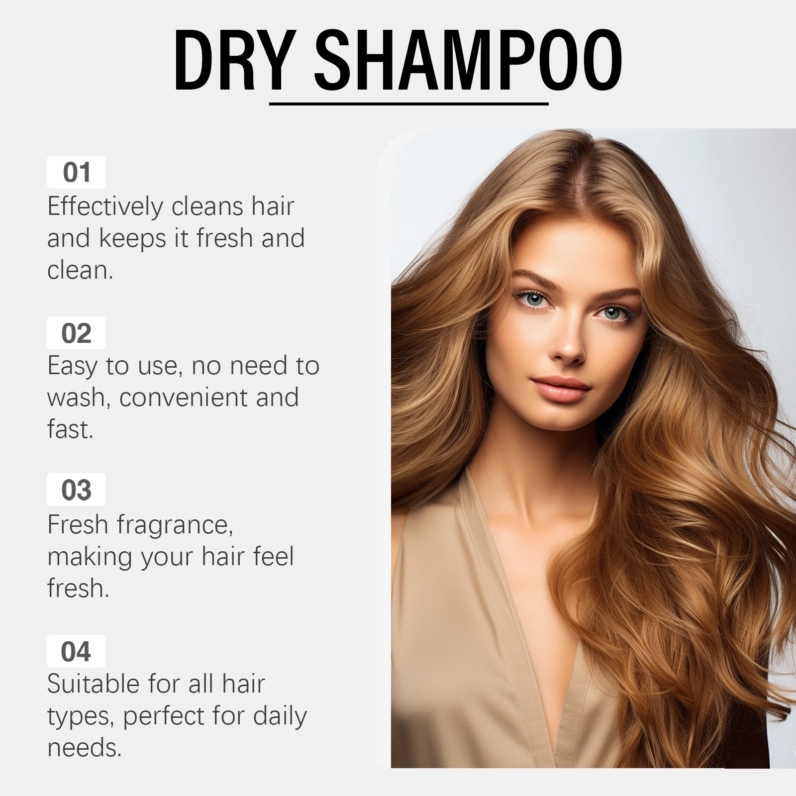 Vanilla Scented Dry Shampoo Spray Oil Absorbing Volumizing Hair Refresh Instant Clean No Water Needed Travel Size 100ml thumbnail 3