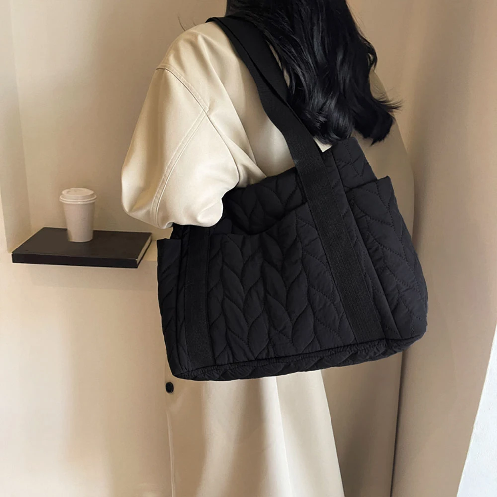 Autumn and Winter Large Capacity Bag New Handheld Big Bag Single Shoulder down Tote Bag Work Commuter Bag