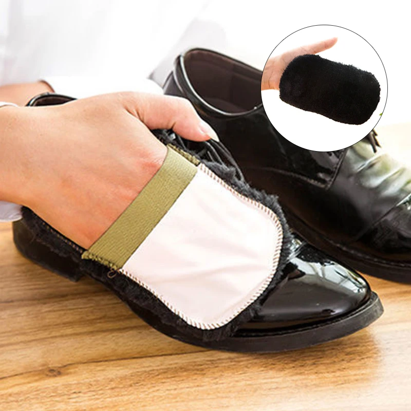 1pc Shoes Polishing Glove Multifunctional Leather Shoe Polishing Cleaning Cloth Soft Plush Shoe Shine Cloth Handheld Towel Brush