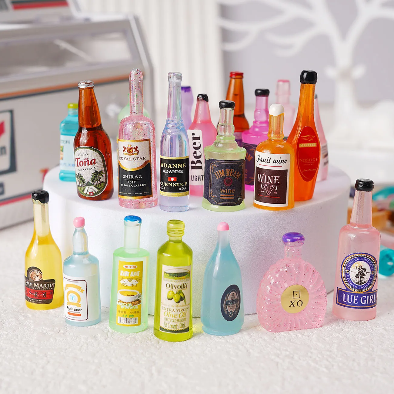 10PCS Miniature Resin Drink Bottles Set, Mixed Random Mini Wine Bottles for Phone Case/DIY Doll House Micro Landscape Decoration thumbnail 5