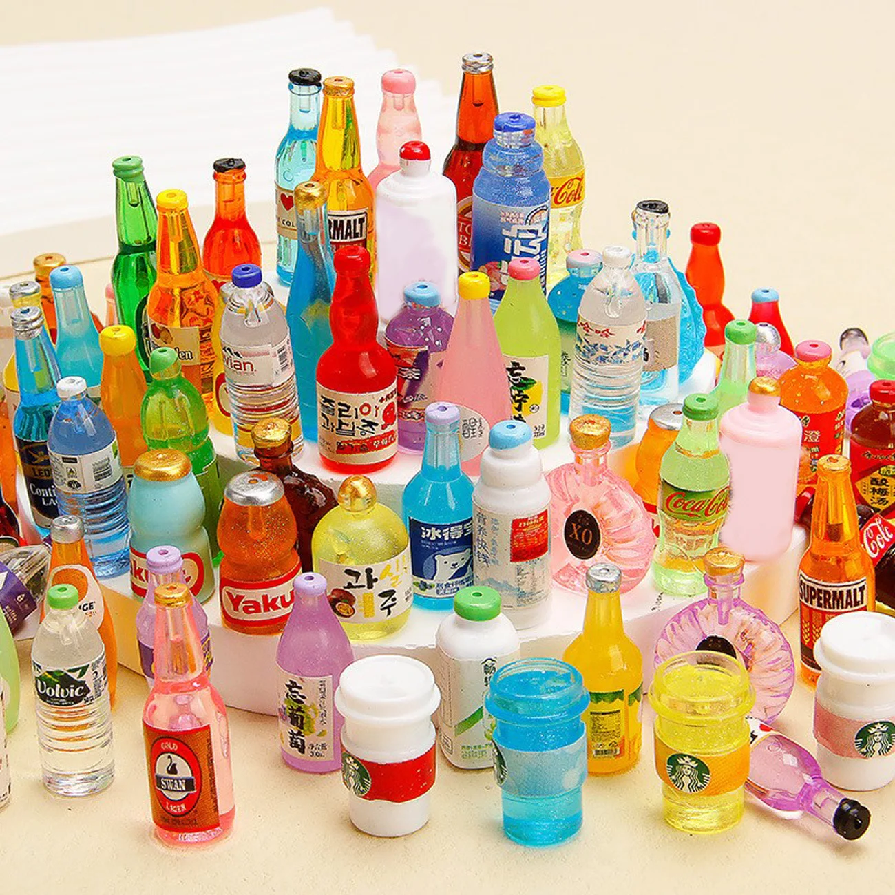 10PCS Miniature Resin Drink Bottles Set, Mixed Random Mini Wine Bottles for Phone Case/DIY Doll House Micro Landscape Decoration thumbnail 6