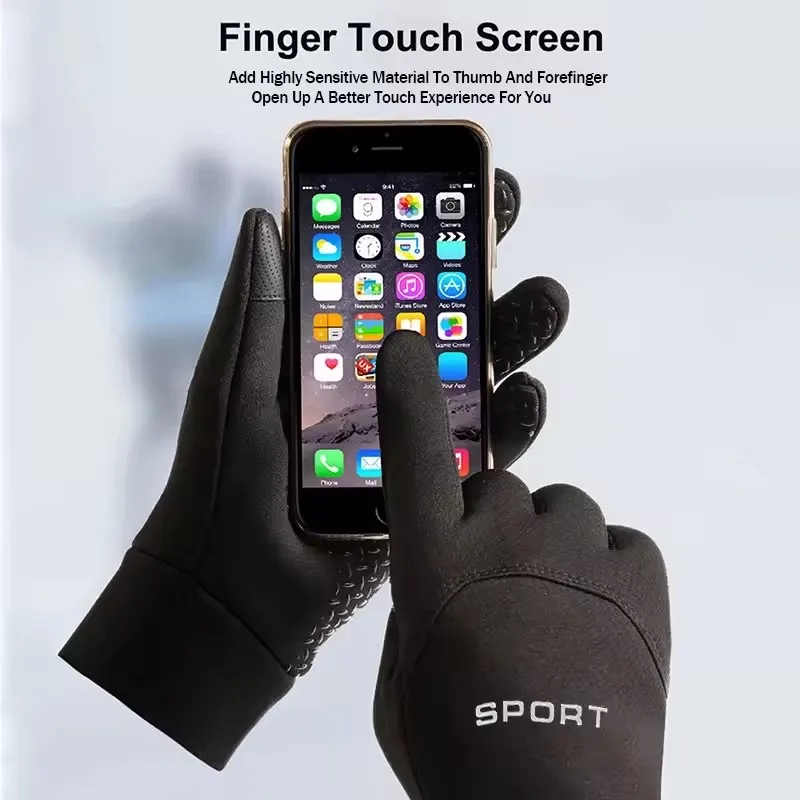 Winter Warm Gloves Touch Screen Windproof Non Slip Cold-proof Cycling Gloves Outdoor Men's Women's Running Hiking Skiing Gloves thumbnail 3