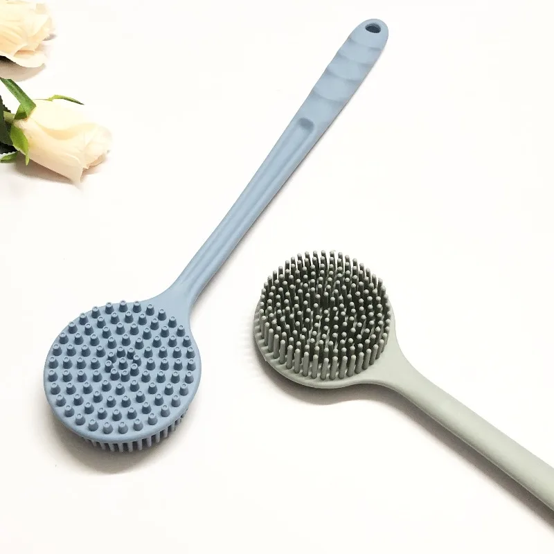 Soft Silicone Body Scrubber Back Brush Bath Shower Brush with Handle Exfoliating Back Scrub Skin Massager Body Care Bath Supplie thumbnail 4