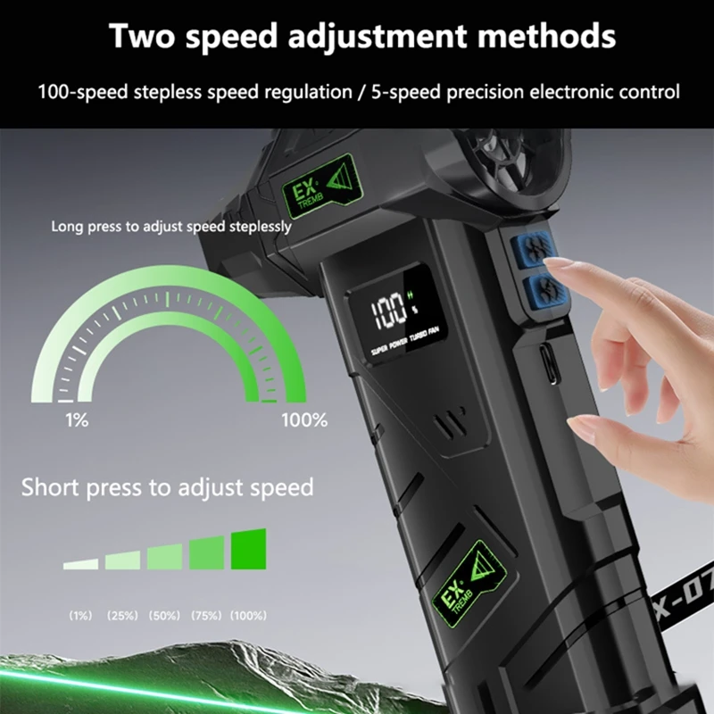 High performance fan with brushless motor turbocharged ducted powerful handheld blower for dust removal snow blowing vacuuming thumbnail 4