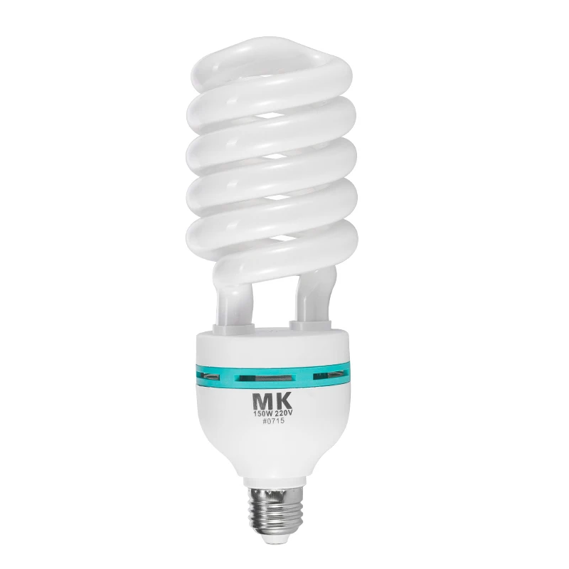 MK 150W White Light Photography Bulb Energy-Saving Lamp 5500K Semi-Spiral for Studio Lighting Softbox Fill Light 220V thumbnail 2