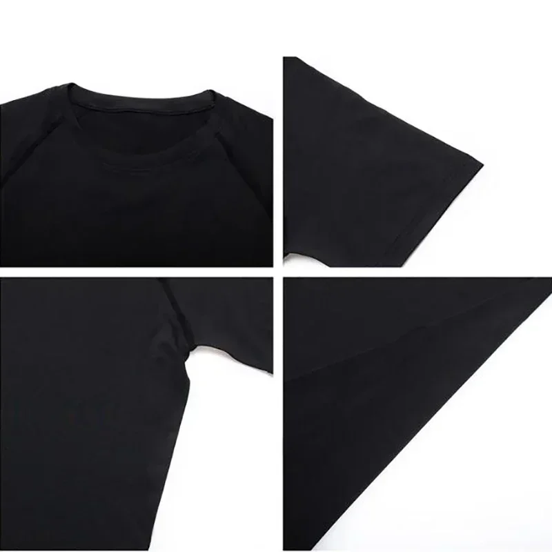 Mens Compression Shirt 1/3/5pcs Summer Elastic Tights T Shirts Quick Dry Running T-shirts Sports Tops Tee Gym Workout Clothing thumbnail 6