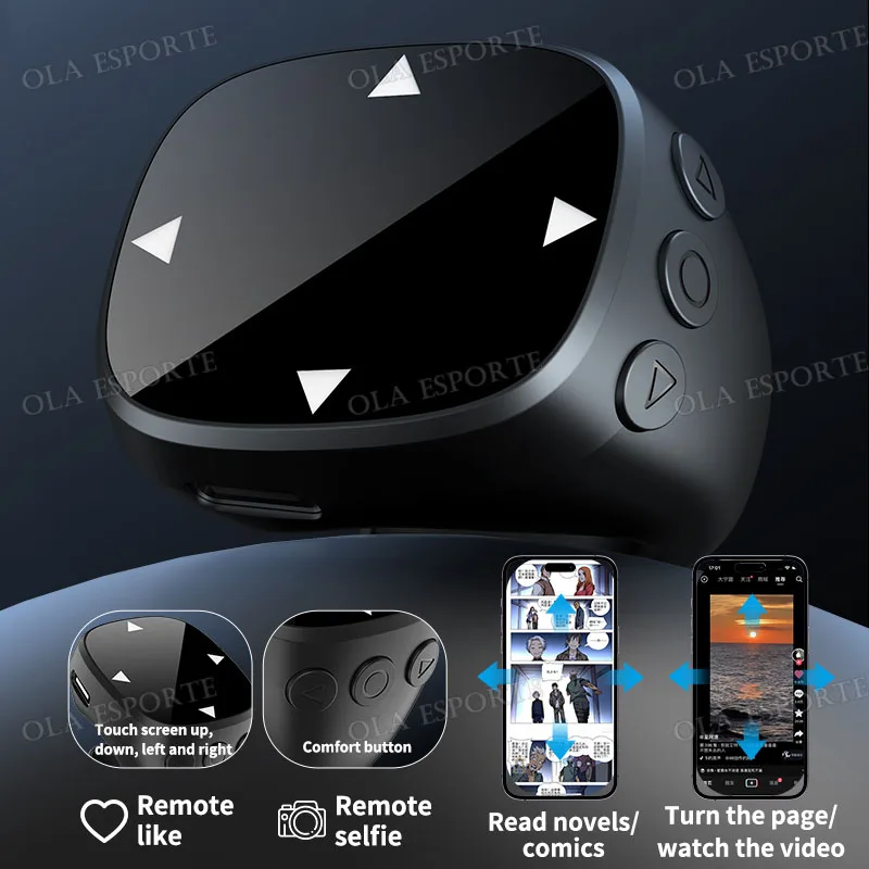 New Smart Fingertip Ring Remote Control Wireless Bluetooth Mobile Selfie Mice Selfie Video Automatic Page Turner Browsing 2025 thumbnail 3
