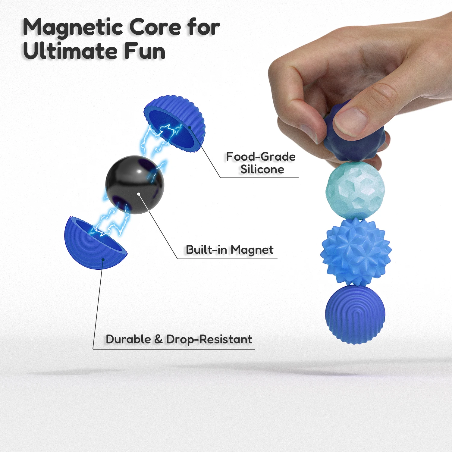 Magnetic Balls Fidget Toy EDC Anti Stress Relief Toy Antistress Anxiety Sensory Magnet Fidgeting for Adult Kids Autism ADHD Gift thumbnail 2