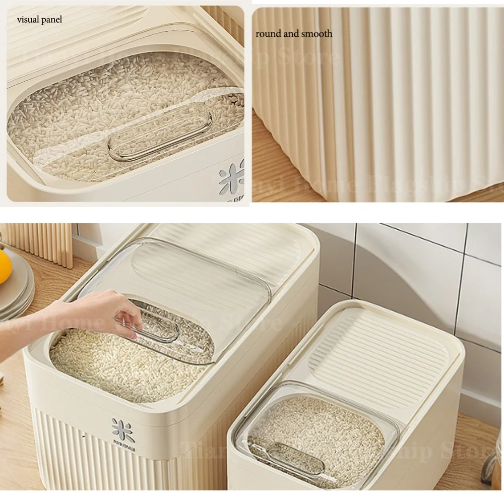 5/10/15KG Rice Storage Box Home with Lid Insect Proof Moisture Proof Rice Box Sealed Jar Kitchen Container Storing Dry Grain thumbnail 6
