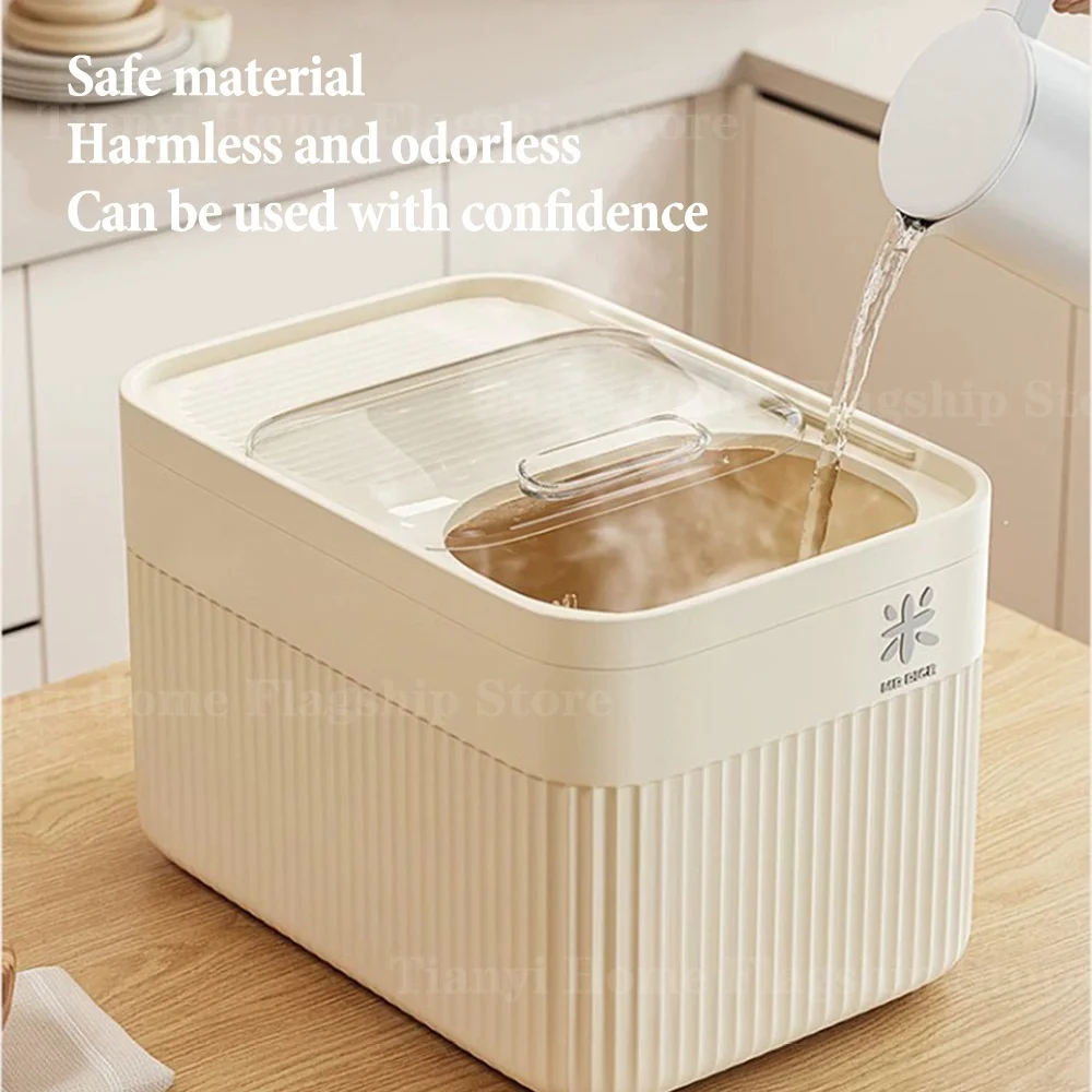 5/10/15KG Rice Storage Box Home with Lid Insect Proof Moisture Proof Rice Box Sealed Jar Kitchen Container Storing Dry Grain thumbnail 4