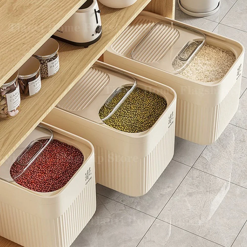 5/10/15KG Rice Storage Box Home with Lid Insect Proof Moisture Proof Rice Box Sealed Jar Kitchen Container Storing Dry Grain thumbnail 2