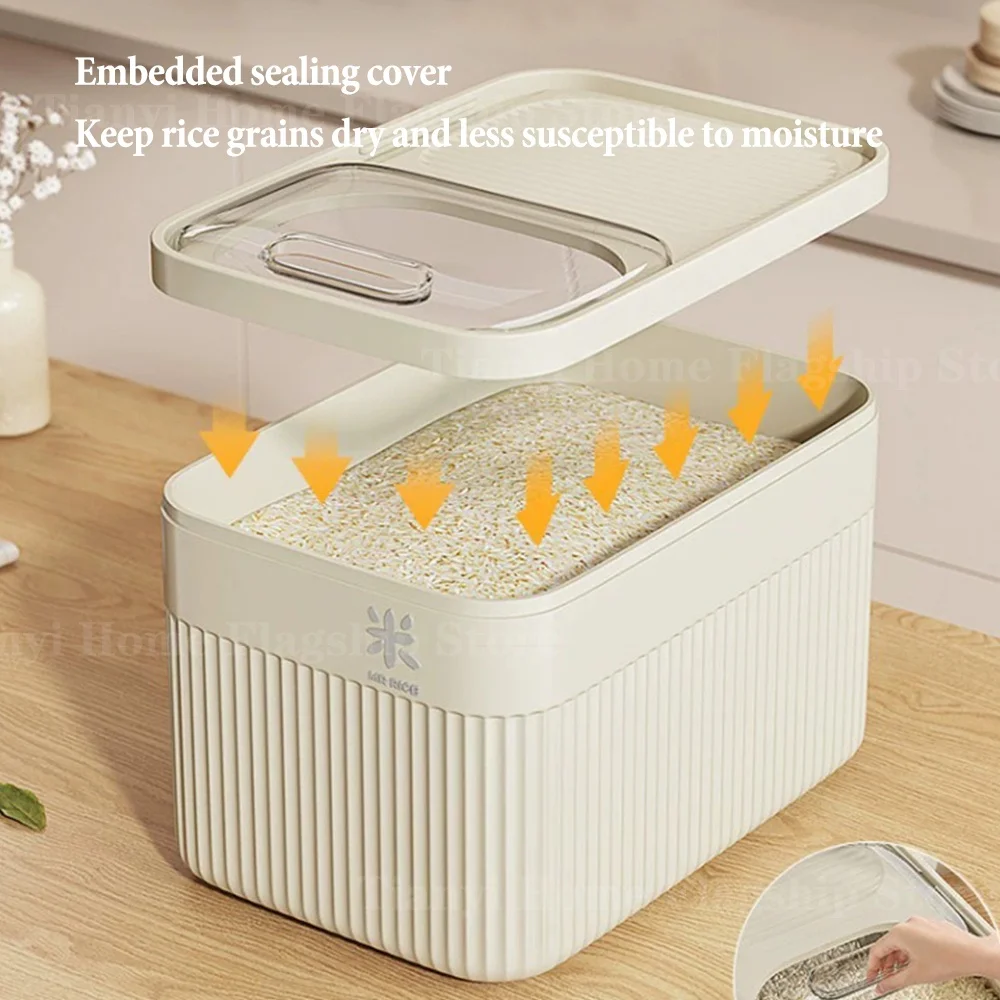 5/10/15KG Rice Storage Box Home with Lid Insect Proof Moisture Proof Rice Box Sealed Jar Kitchen Container Storing Dry Grain thumbnail 5