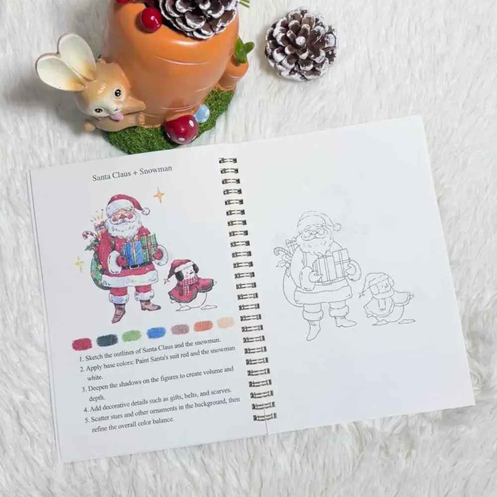 Children's Watercolor Practice Book Coloring Book Beginner Friendly Birds Watercolor Workbooks Art Crafts Painting Supplies thumbnail 5