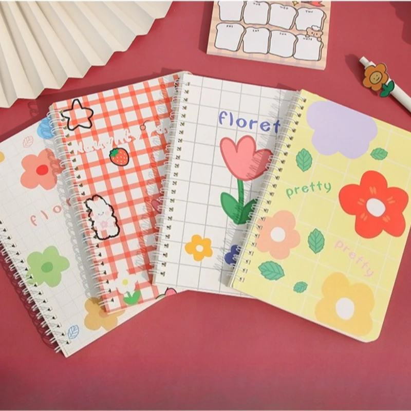 A5 Kawaii Coil Notebook Cute Cartoon Exercise Lined Paper Book Student Notepad Diary School Office Stationery Supplies thumbnail 2