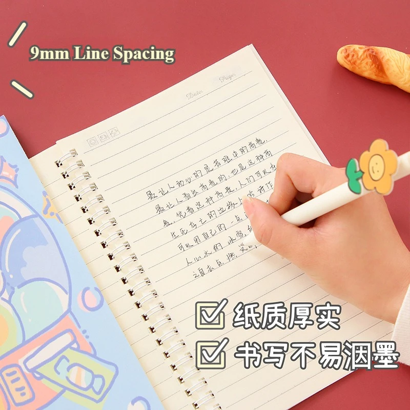 A5 Kawaii Coil Notebook Cute Cartoon Exercise Lined Paper Book Student Notepad Diary School Office Stationery Supplies thumbnail 6