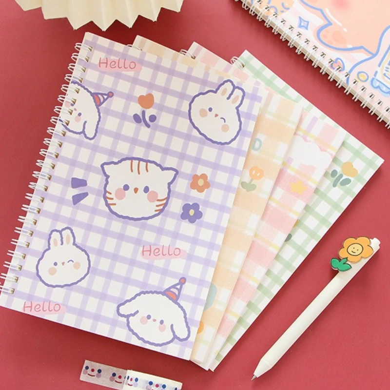 A5 Kawaii Coil Notebook Cute Cartoon Exercise Lined Paper Book Student Notepad Diary School Office Stationery Supplies thumbnail 3