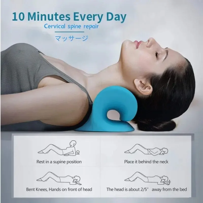 Neck Shoulder Stretcher Relaxer Cervical Chiropractic Traction Device Massage Pillow for Pain Relief Cervical Spine Alignment thumbnail 4