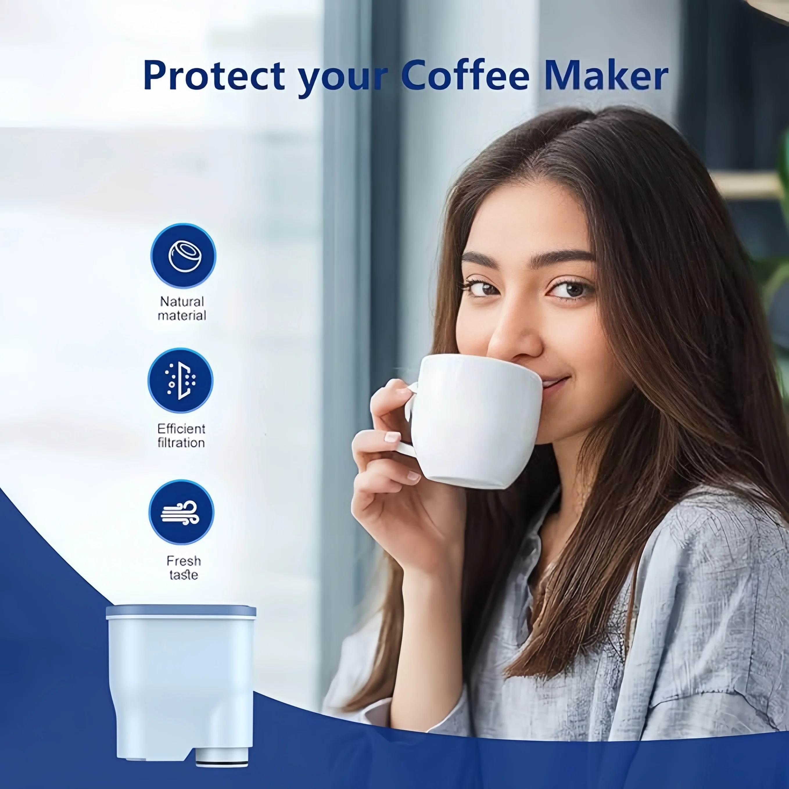 1/2Pack Replacement Coffee Water Filters, Compatible with Philips AquaClean CA6903 thumbnail 5