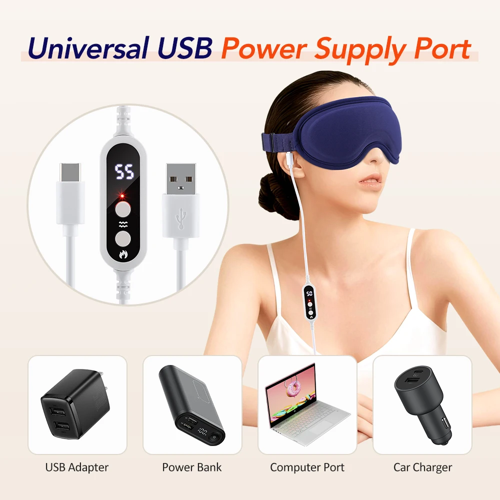 Hot Compress and Massage Eye Mask Electric Heated Eye Massager for Relieve Eye Strain Dark Circles Sleeping Mask Eyeshades Care thumbnail 5