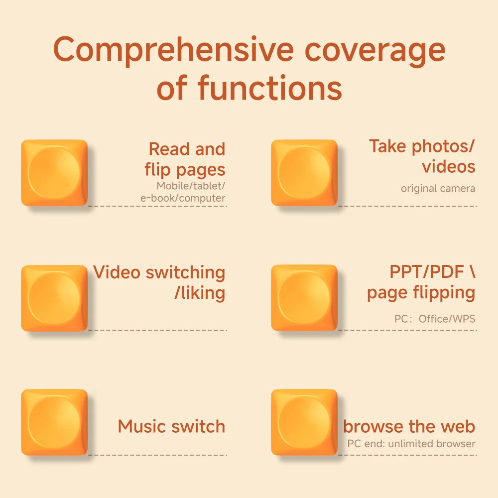 Universal Keyboard Mini Page Turner Short Video Slide PPT PDF Page Flipping Music Switch Take Photos Blue Tooth Remote Control thumbnail 3