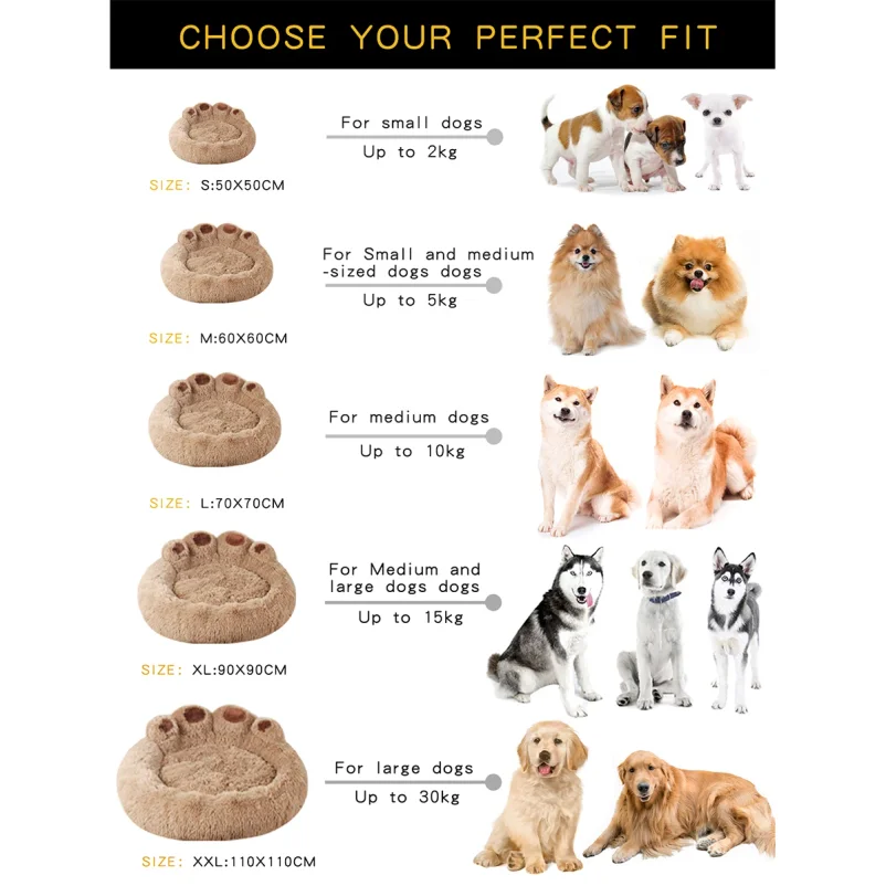 Fluffy Dog Bed Winter Plush Kennel Accessories Pet Products Large Dogs Beds Bedding Sofa Basket Small Mat Cats Big Cushion Puppy thumbnail 6