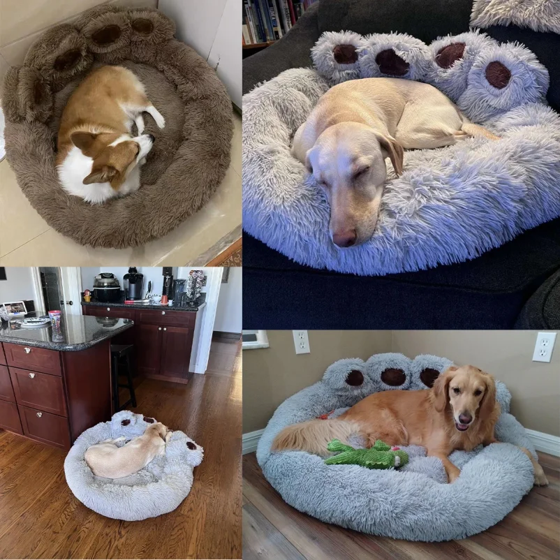 Fluffy Dog Bed Winter Plush Kennel Accessories Pet Products Large Dogs Beds Bedding Sofa Basket Small Mat Cats Big Cushion Puppy thumbnail 4