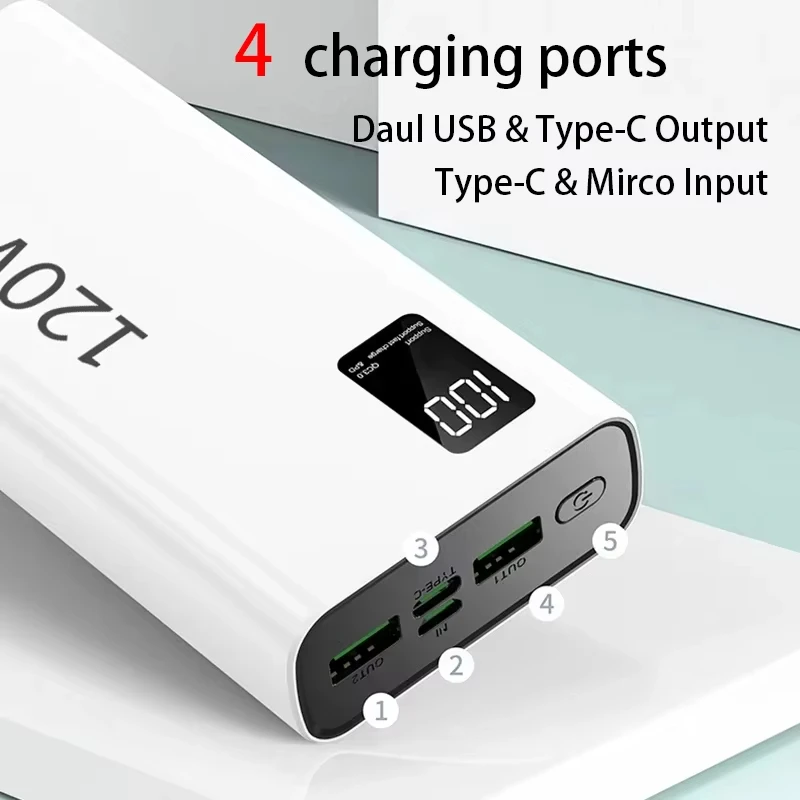 500000mAh Power Bank 120W Super Fast Charging Large Capacity Powerbank Portable Battery For iPhone Samsung Huawei thumbnail 6