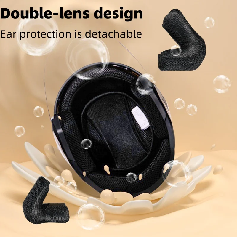 Universal Motorcycle Helmet for Men and Women with Double Layer Sunshade and Ventilation Durable Multi-Season Safety Helmet thumbnail 3