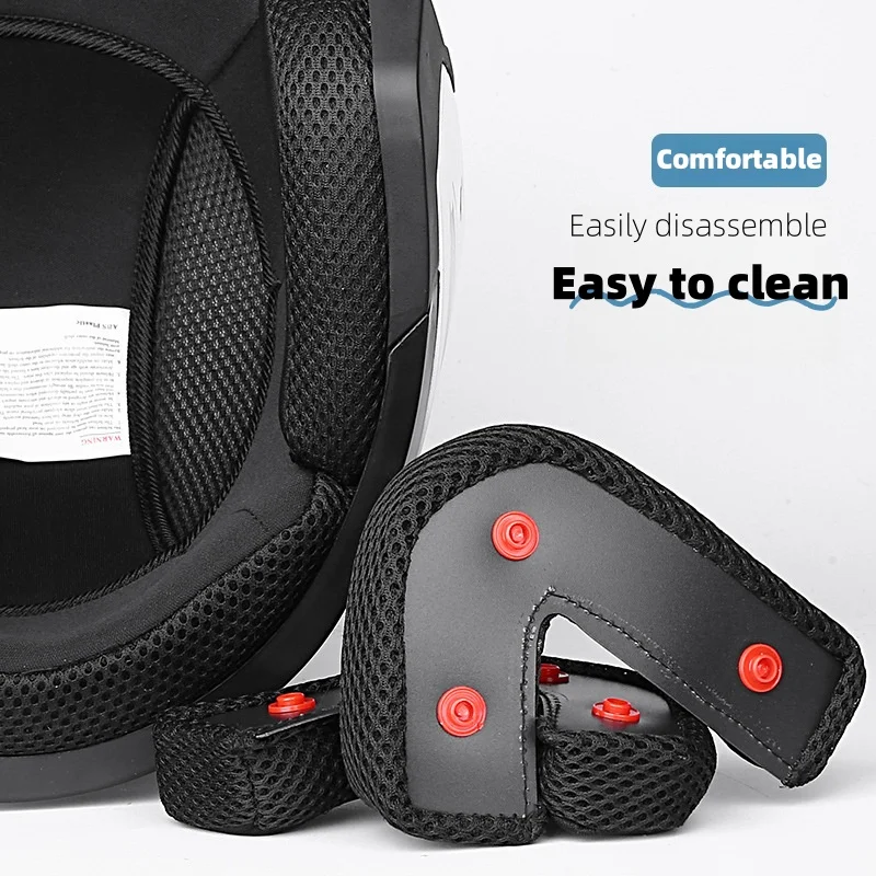 Universal Motorcycle Helmet for Men and Women with Double Layer Sunshade and Ventilation Durable Multi-Season Safety Helmet thumbnail 5