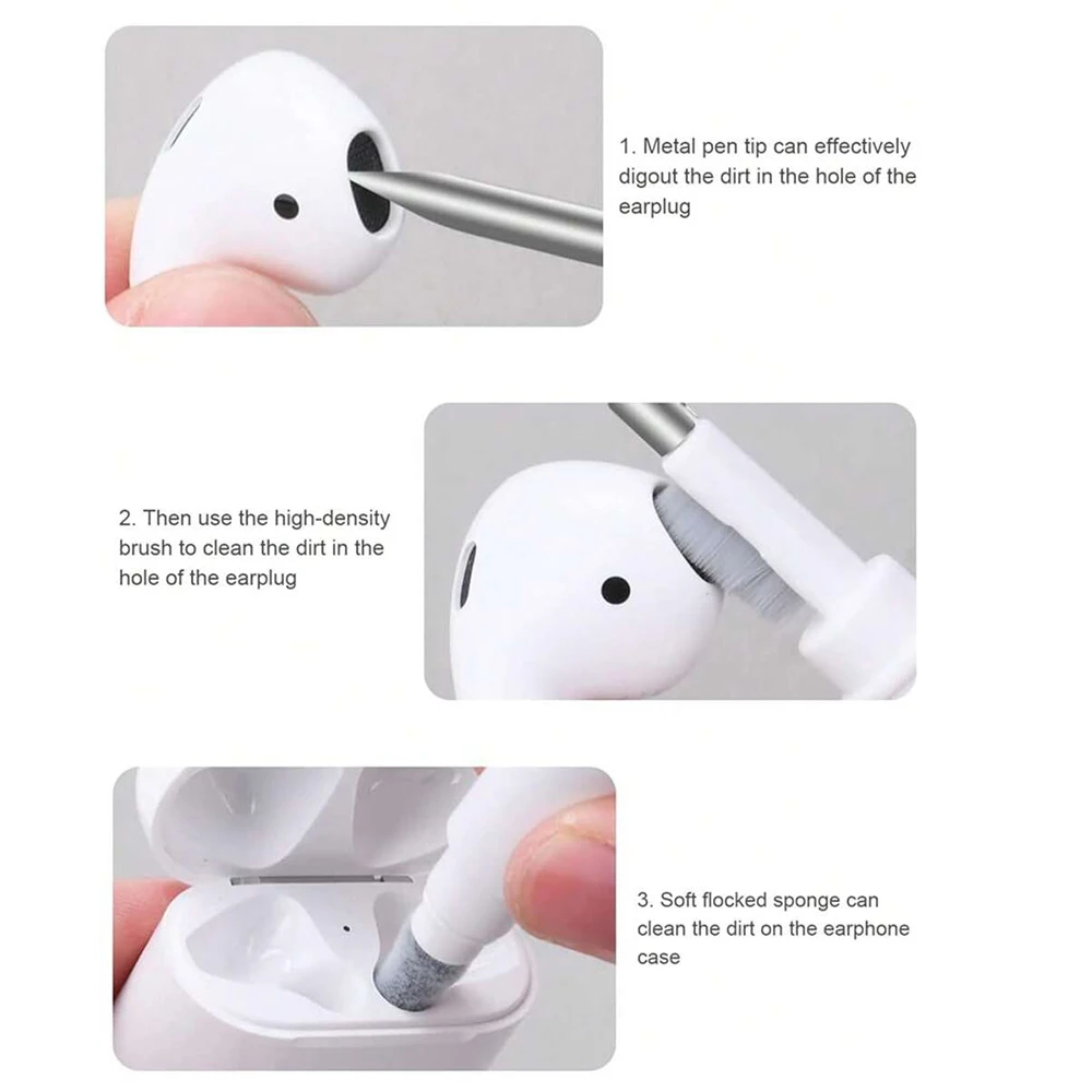 Earphones Cleaning Pen Airpods Pro Cleaning Brush  Portable Bluetooth Wireless Earphone Camera Cleaning Tool thumbnail 3
