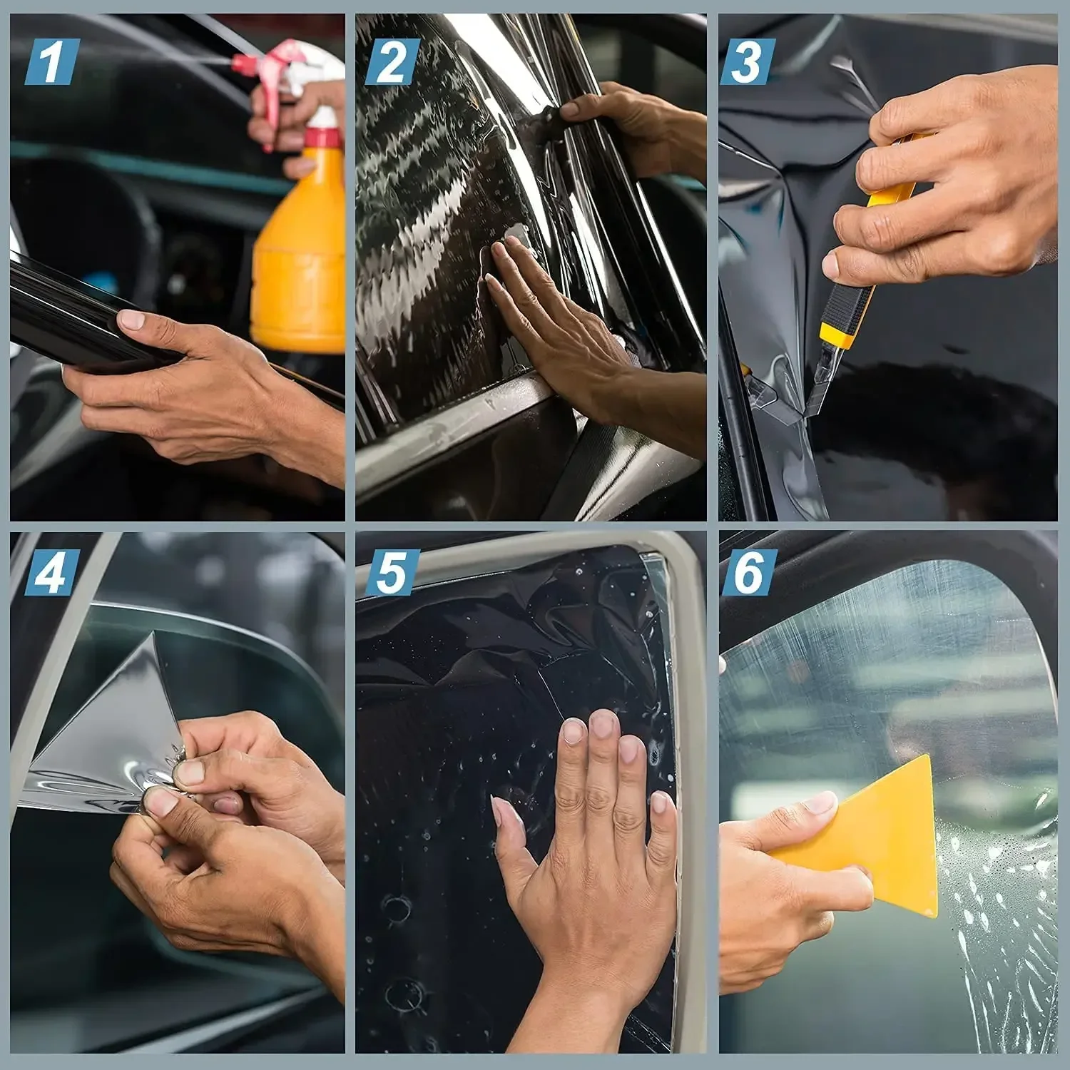 Car Window Tint Film, Shade Roll Black, Universal Adaptation Roll, Sunlight, Heat, UV Blocking and Scratch Resistant thumbnail 6