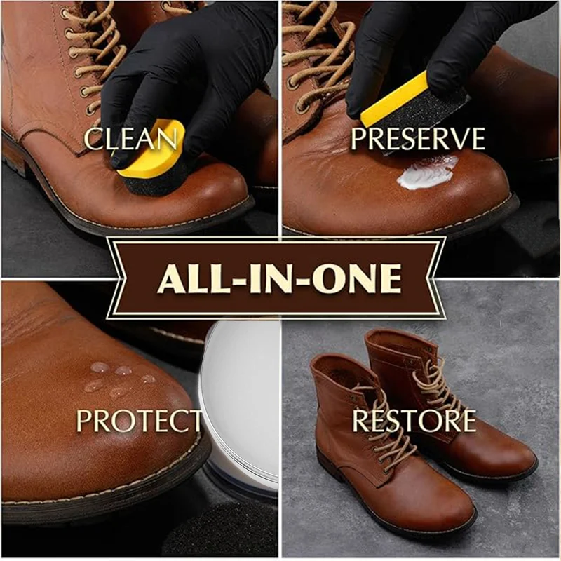 Professional Lanolin Leather Care Cream Shoe Conditioner Waterproof Wax Polish for Boots Bags Sofa Seat Repair & Shining Balsam thumbnail 5